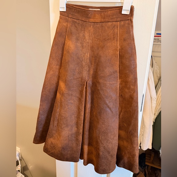 Billy Reid Dresses & Skirts - Billy Reid Suede Leather A-Line Midi Skirt -Size 0